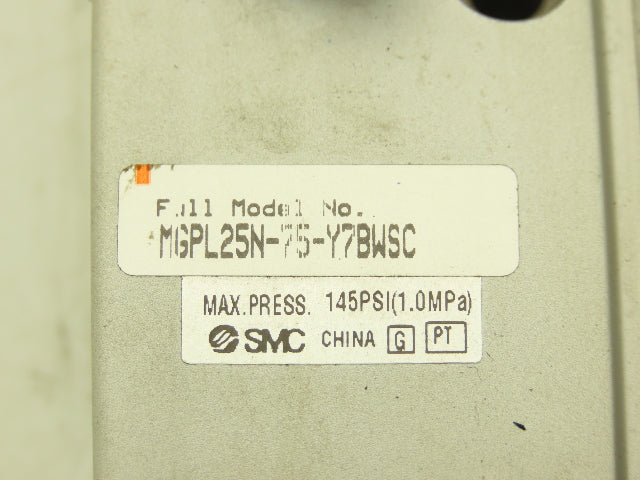 SMC MGPL25N-75 Pneumatic Air Guided Cylinder 25mm Bore 75mm Stroke