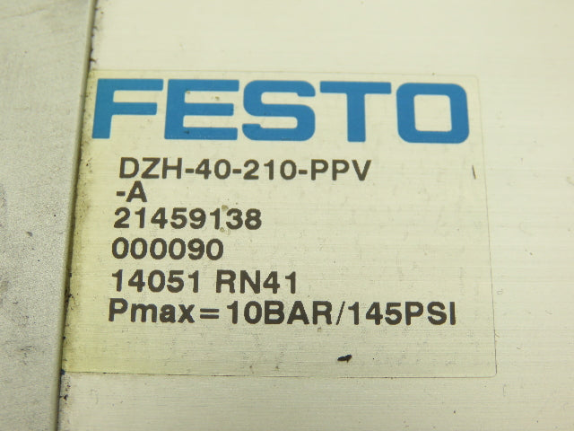 Festo DZH-40-210-PPV-A Pneumatic Flat Air Cylinder 40mm Bore 210mm Stroke 145psi
