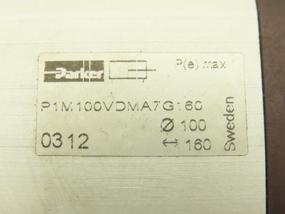 Parker P1M100VDMA7G160 Pneumatic Air Cylinder 100mm Bore 160mm Stroke 100psi