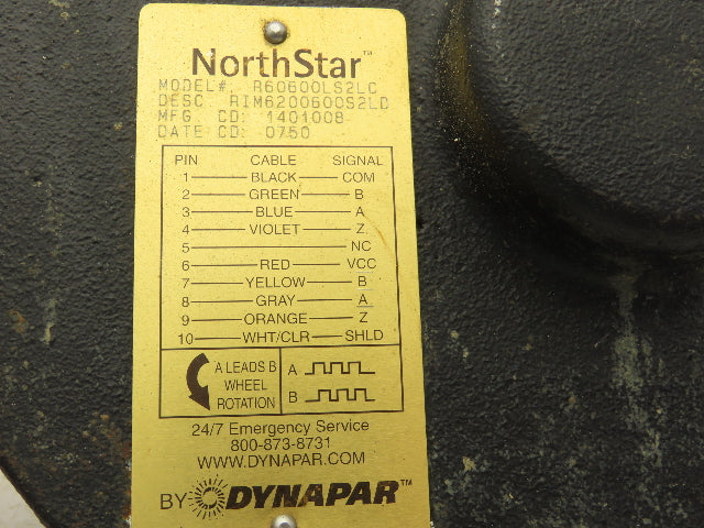 Dynapar NorthStar R60600LS2LC Rotary Incremental Encoder 5/18" Shaft Foot Mount