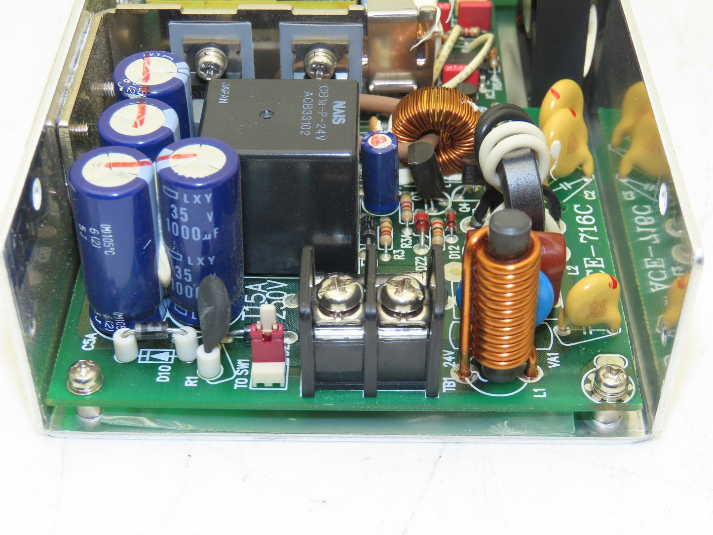 ICP ACE-716C DC Power Supply 12/-12/5/-5V 10/1.5/25/1A Out 24V 12A In BLOWN FUSE