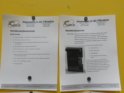 Clean Air America STR 6 Streamer Welding Dust Collector 10Hp 480V Pulser Filter