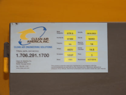 Clean Air America STR 6 Streamer Welding Dust Collector 10Hp 480V Pulser Filter