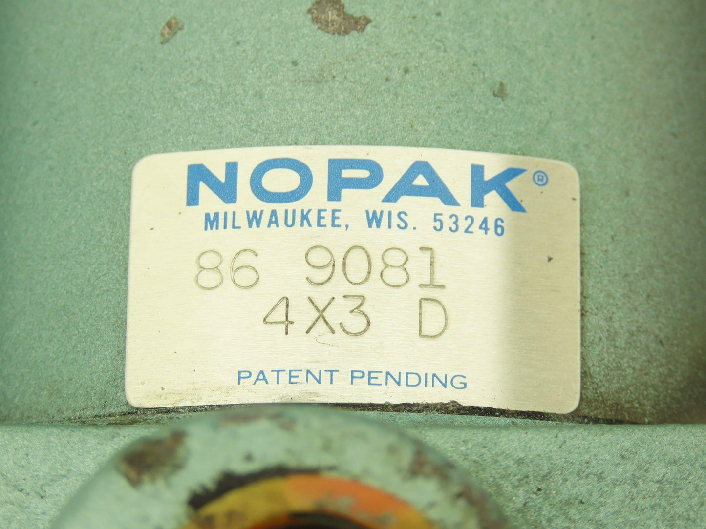 NoPak 4x3 D Pneumatic Air Cylinder 4" Bore 3" Stroke Cast Iron Flange