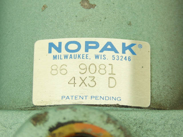 NoPak 4x3 D Pneumatic Air Cylinder 4" Bore 3" Stroke Cast Iron Flange