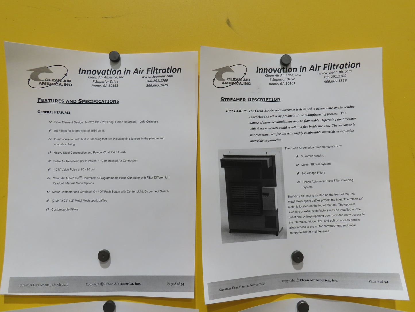 Clean Air America STR 6 Streamer Welding Dust Collector 10Hp 480V Pulser Filter