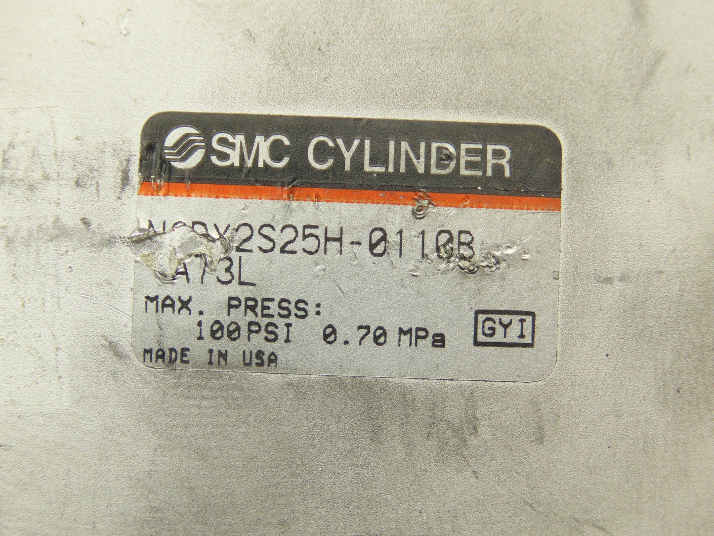 SMC NCDY2S25H-0110B Rodless Pneumatic Cylinder Slide Bearing 1" Bore 1.1" Stroke