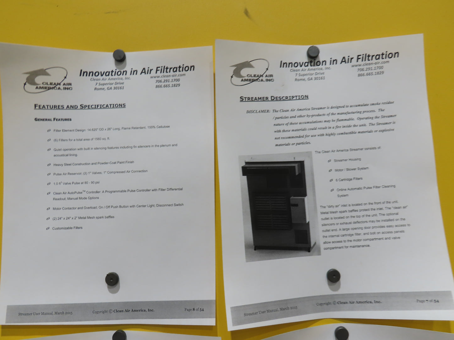 Clean Air America STR 6 Streamer Welding Dust Collector 10Hp 480V Pulser Filter