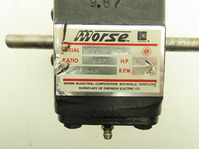Morse 17L-T 1-LR Worm Gearbox 9.87:1 Reducer 1Hp 177rpm Dual Output