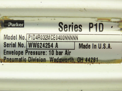 Parker Series P1D Pneumatic Air Cylinder 32mm Bore 400mm Stroke Rod Lock 145psi