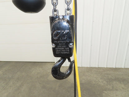 CM Lodestar RR 2 Ton Electric Chain Hoist 15' Lift 16 FPM 230/460 3PH 11'Pendant