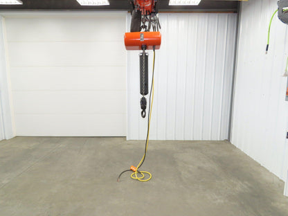 CM Lodestar RR 2 Ton Electric Chain Hoist 15' Lift 16 FPM 230/460 3PH 11'Pendant