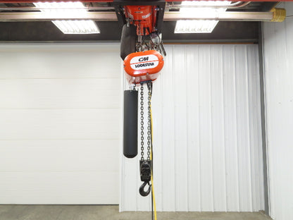 CM Lodestar RR 2 Ton Electric Chain Hoist 15' Lift 16 FPM 230/460 3PH 11'Pendant