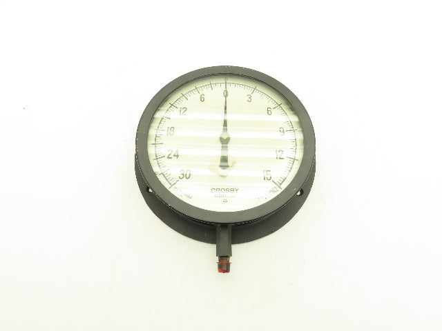 Crosby NA Gauge 30 in Hg Vacuum - 15 psi 1/4" NPT 8" Face