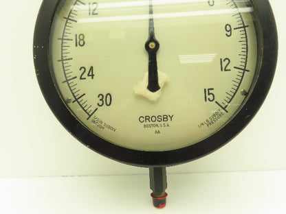 Crosby NA Gauge 30 in Hg Vacuum - 15 psi 1/4" NPT 8" Face