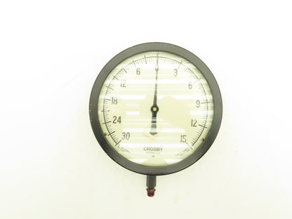 Crosby NA Gauge 30 in Hg Vacuum - 15 psi 1/4" NPT 8" Face
