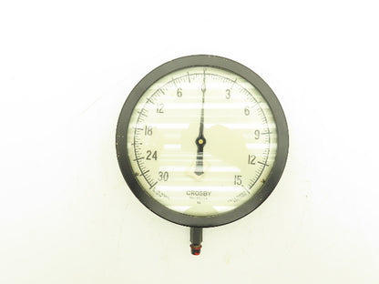 Crosby NA Gauge 30 in Hg Vacuum - 15 psi 1/4" NPT 8" Face