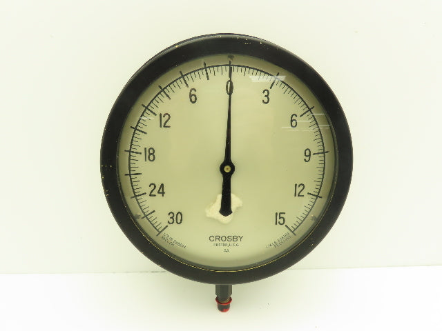 Crosby NA Gauge 30 in Hg Vacuum - 15 psi 1/4" NPT 8" Face