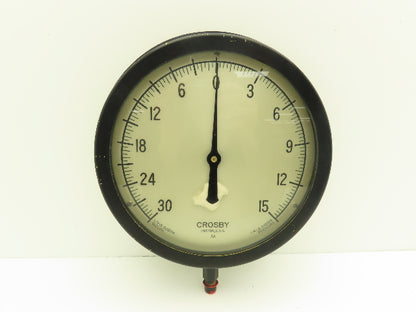 Crosby NA Gauge 30 in Hg Vacuum - 15 psi 1/4" NPT 8" Face