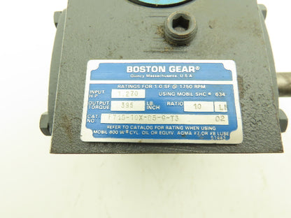 Boston Gear F71510XB5GT3 Worm Gearbox 10:1 Ratio 1.27Hp 175rpm 56C LH Output