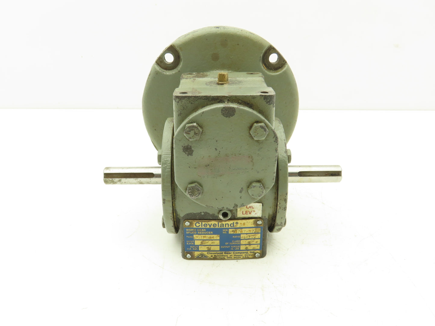 Cleveland Gear 15TF564M Worm Gearbox 50:1 Ratio 437rpm 56C Dual Output