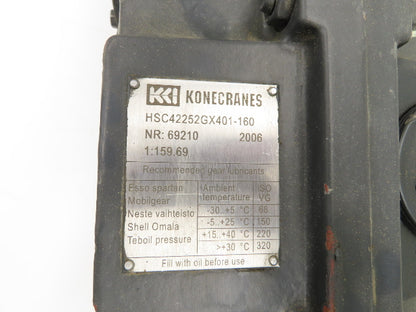 Kone Cranes HSC42252GX401-160 Gear Drive Speed Reducer 160:1 Gearbox 110mm Shaft