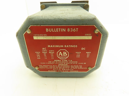 Allen Bradley 836T-T251E Pressure Control Switch Explosion Proof 1.5-7 psi