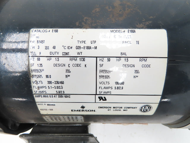 US Motors Unimount Syncrogear GDP Gearmotor 67rpm 1.5Hp 230/460V 3PH 145T 25.7:1