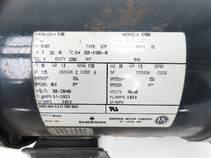 US Motors Unimount Syncrogear GDP Gearmotor 67rpm 1.5Hp 230/460V 3PH 145T 25.7:1