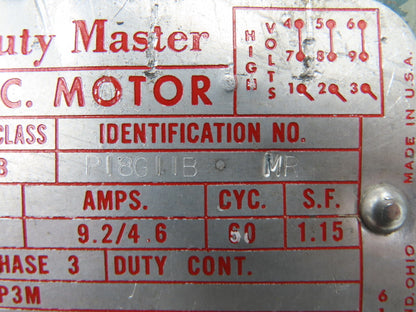 Reliance Electric P18G11B Duty Master AC Motor 3Hp 1745rpm 230/460V 3PH 182T
