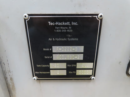 Tec Hackett PFG-40 Hydraulic Power Unit 20 Gallon 4.4GPM 5000PSI 2Hp 230/460V