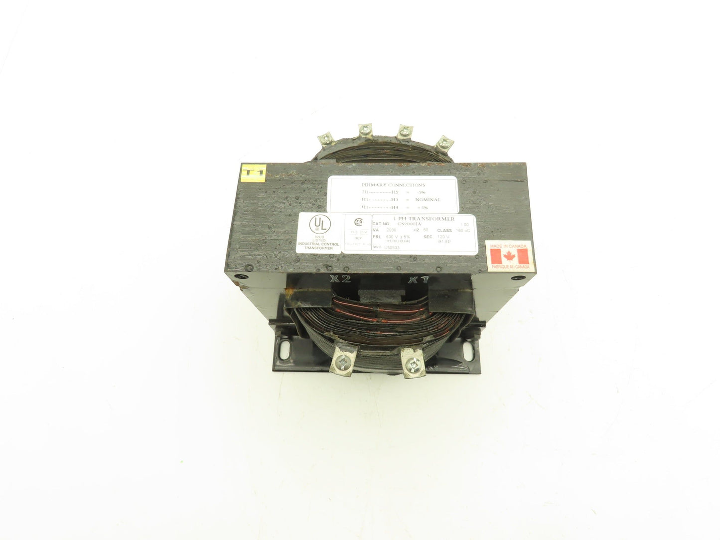 Rex CS2000JA Power Transformer 2kVA 1Ph HV 600 LV 120 Class 180C 60Hz