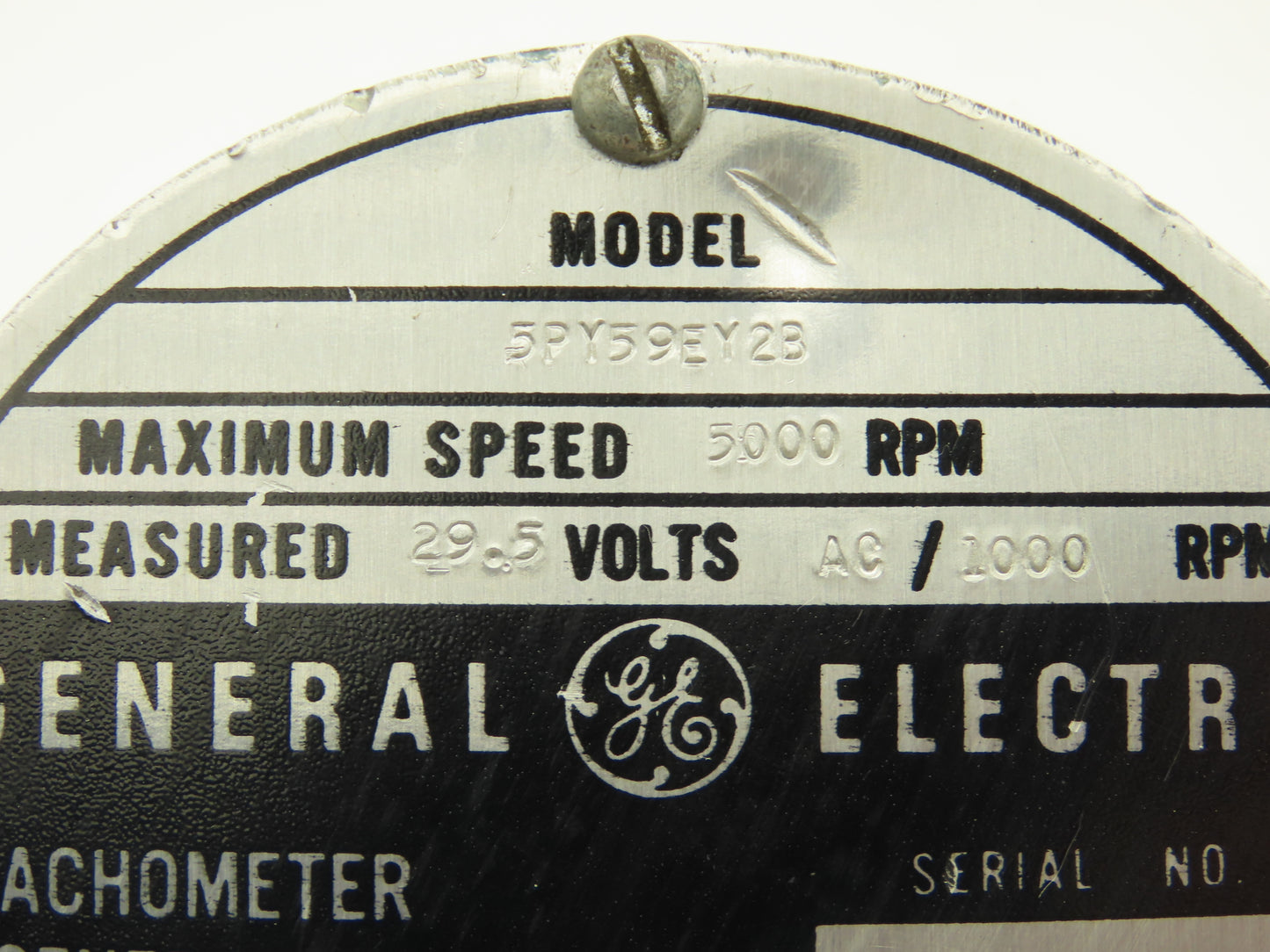 General Electric 5PY59EY2B AC Motor Tachogenerator Tachometer 29.5V