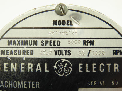 General Electric 5PY59EY2B AC Motor Tachogenerator Tachometer 29.5V