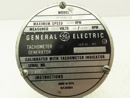 General Electric 5PY59EY2B AC Motor Tachogenerator Tachometer 29.5V