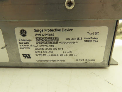 General Electric TPME120Y08AS Tranquell Surge Protective Device 120/208V 3Ph