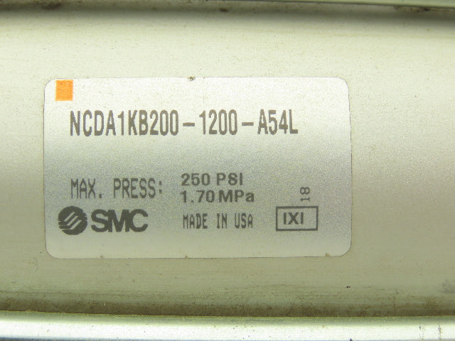 SMC Pneumatic Air Cylinder 2" Bore 12" Stroke Non Rotating Rod 250psi