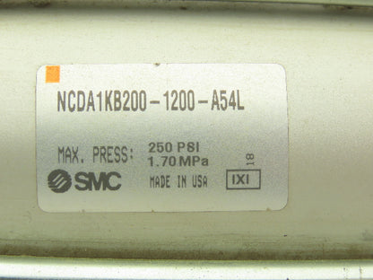 SMC Pneumatic Air Cylinder 2" Bore 12" Stroke Non Rotating Rod 250psi