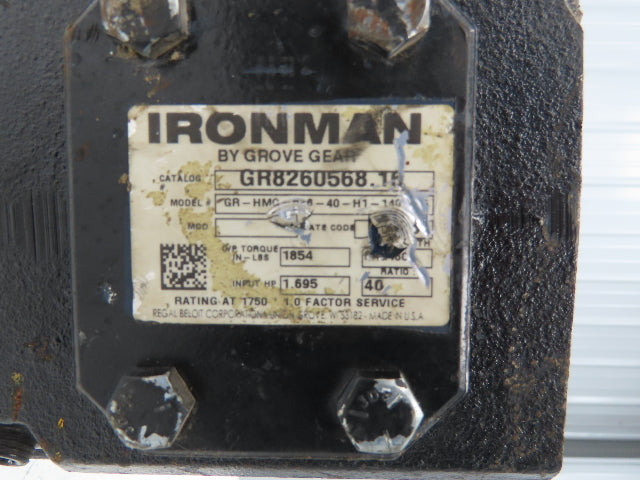 Ohio Gear GR-HMQ826-40-H1-140-16 Gearbox 40:1 Ratio 1.6Hp 43rpm 143T Hollow