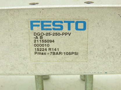 Festo DGO-25-250-PPV Rodless Pneumatic Cylinder 25mm Bore 250mm Stroke