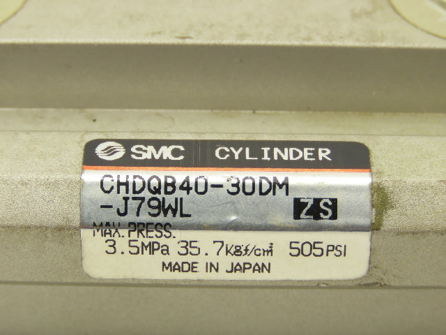 SMC CHDQB40-30DM-J79WL Pneumatic Air Cylinder 40mm Bore 30mm Stroke 505psi
