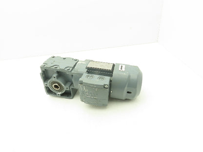 Sew Eurodrive WAF30 DR63L4/BR Brake Gearmotor 75:1 Ratio 21rpm .5Hp 230/460V