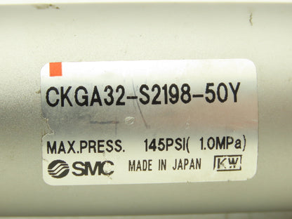 SMC CKGA32-S2198-50Y Pneumatic Air Clamp Cylinder 32mm Bore 50mm Stroke 145psi