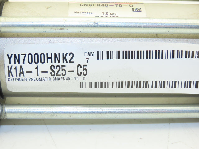 SMC CNAFN40-70-D Pneumatic Air Cylinder 40mm Bore 70mm Stroke 145psi w/Rod Lock