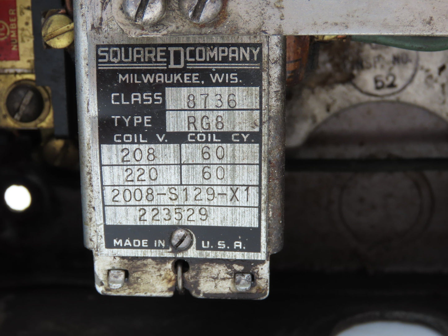 Square D 8736 RG8 Vintage Reversing Motor Starter 2Hp 600V Enclosure