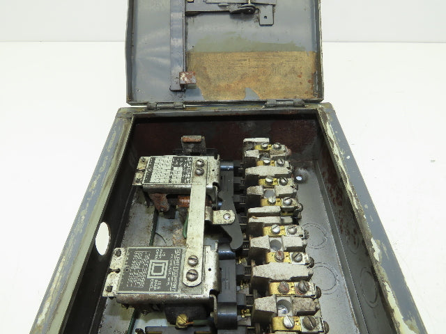 Square D 8736 RG8 Vintage Reversing Motor Starter 2Hp 600V Enclosure