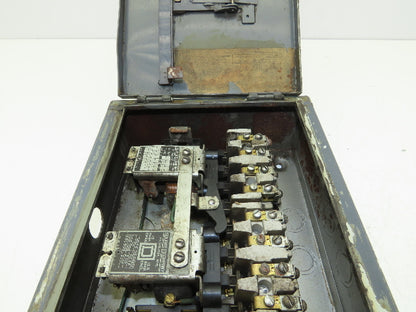 Square D 8736 RG8 Vintage Reversing Motor Starter 2Hp 600V Enclosure