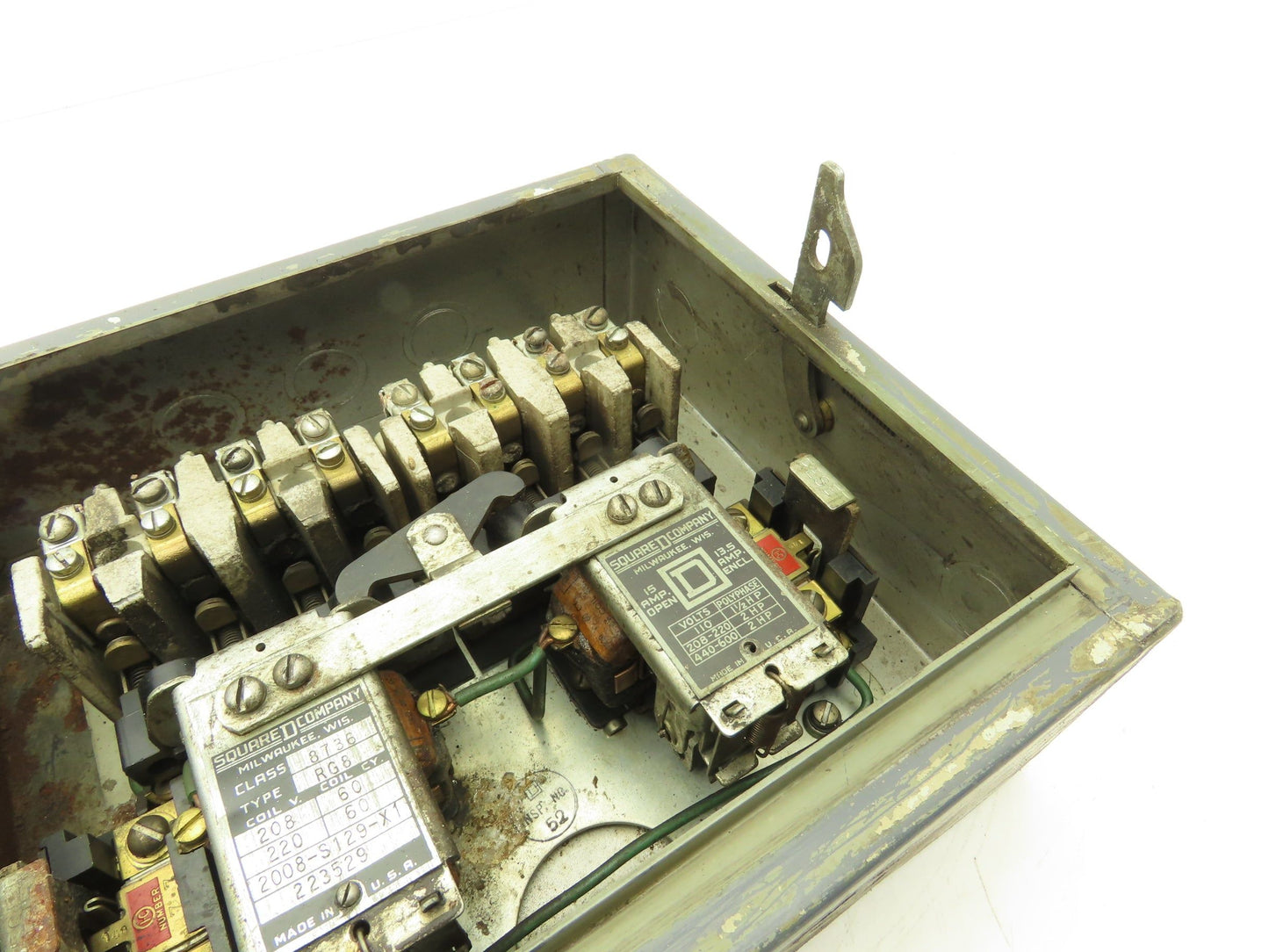 Square D 8736 RG8 Vintage Reversing Motor Starter 2Hp 600V Enclosure