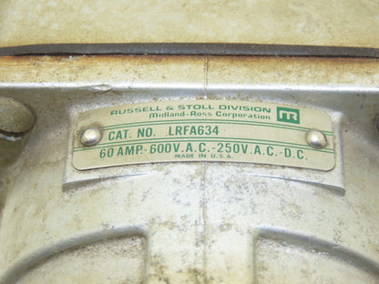 Midland-Ross Russell & Stoll JAA6-AB6 LRFA634 Electric Receptacle 600V