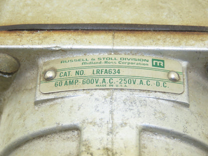 Midland-Ross Russell & Stoll JAA6-AB6 LRFA634 Electric Receptacle 600V